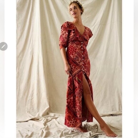 Free People Dresses & Skirts - Free People Lennon Dress in Primrose Combo Sz S Boho romantic